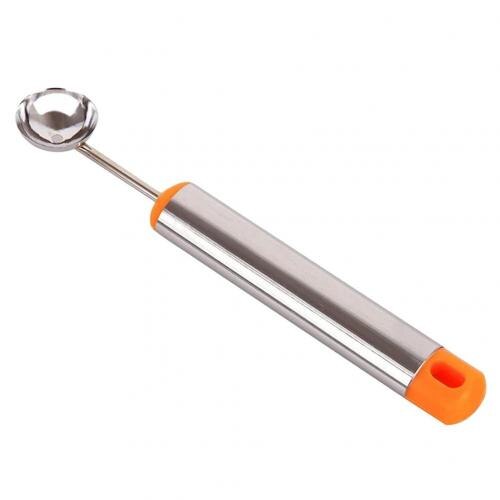 Herramienta de cocina de acero inoxidable para Hacer bolas de fruta, melón, cuchara de helado: Naranja