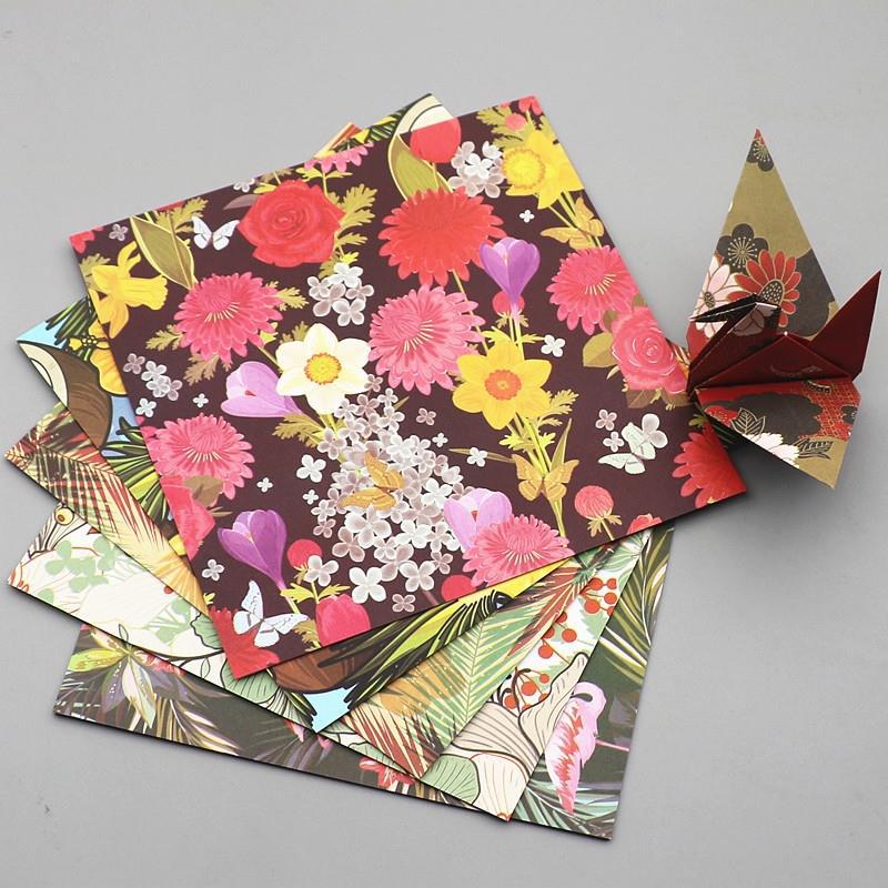 15cm 48pcsHandmade paper origami antique printing production love paper cranes special materials square patterns folding flowers