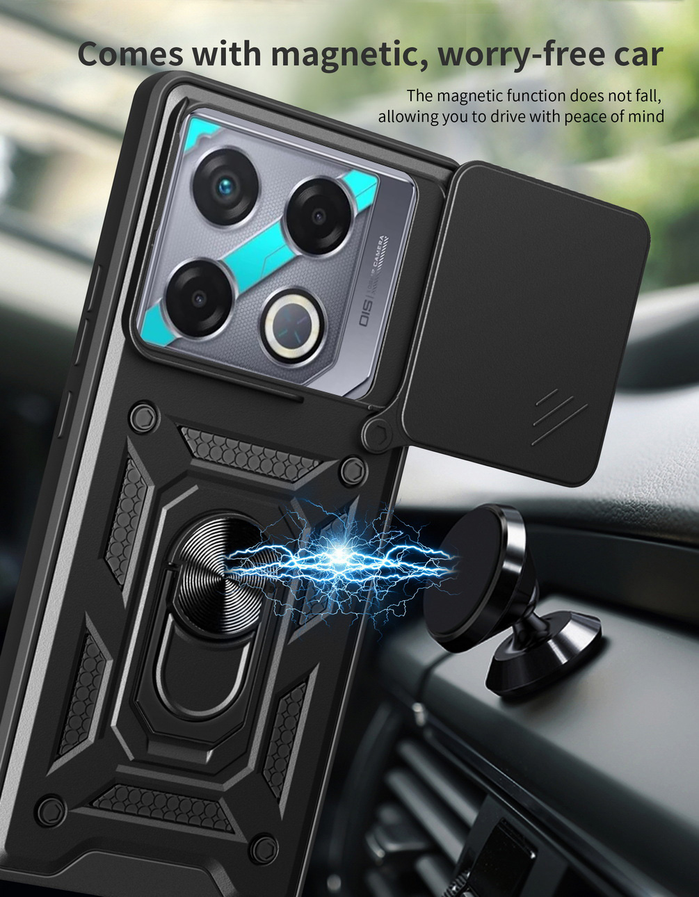 Funda protectora de cámara para INFINIX GT 20 Pro GT20 Pro Infinix Note 40 Pro + Note 40 Pro Note40 Armor cubierta de anillo híbrido