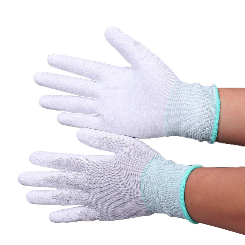 12 Paar Antistatische Handschoenen Elektronische Handschoenen Anti-Statische Stofvrij Dunne Gedeelte Gebreide Handschoenen Dragen Beschermende Beschermende Handschoenen