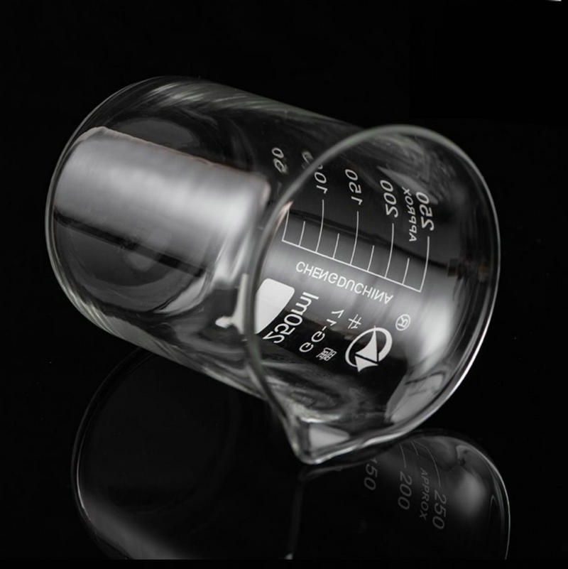 25ml zu 200ml Labor Messbecher transparent Borosilikatglas Becher mit Absolvierte Skala für Labor Chemie Ausrügestochen