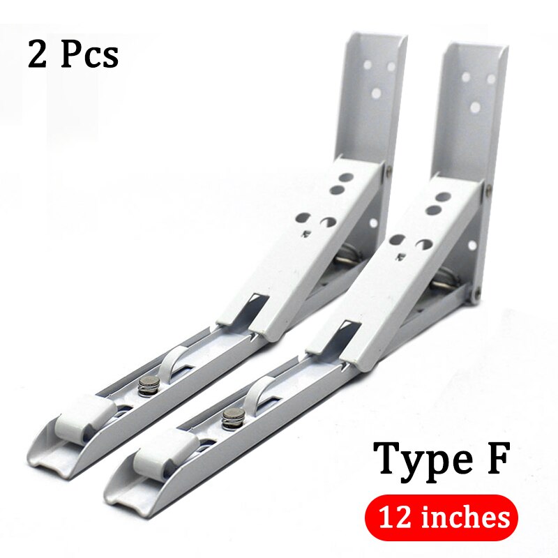 Hardware vægmonteret heavy duty pladsbesparende hjem k form foldehylde beslag holdbar støtte rustfrit stål opbevaring 2 stk.: G232566a