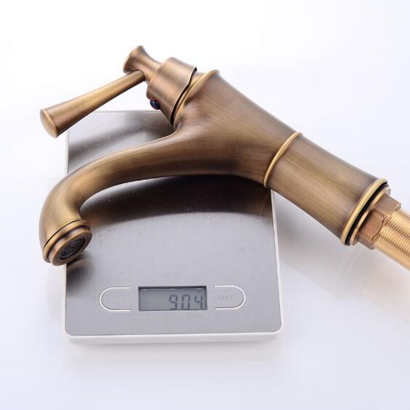 Antieke Bronzen Kranen Badrandcombinaties Warm en Koud Water Mengkraan Bad Antieke Kraan Messing Sink Water Kraan ELF1306