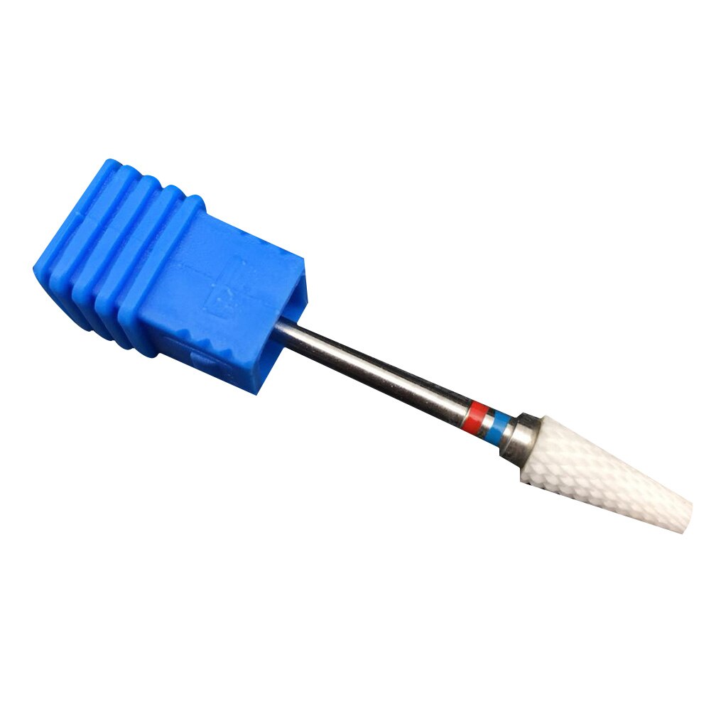 Keramische nagelvijl met platte kop, elektrische roterende vijl, boorkop voor manicure en pedicure. deze nagelboor is glad en slijtvast.: Blauw