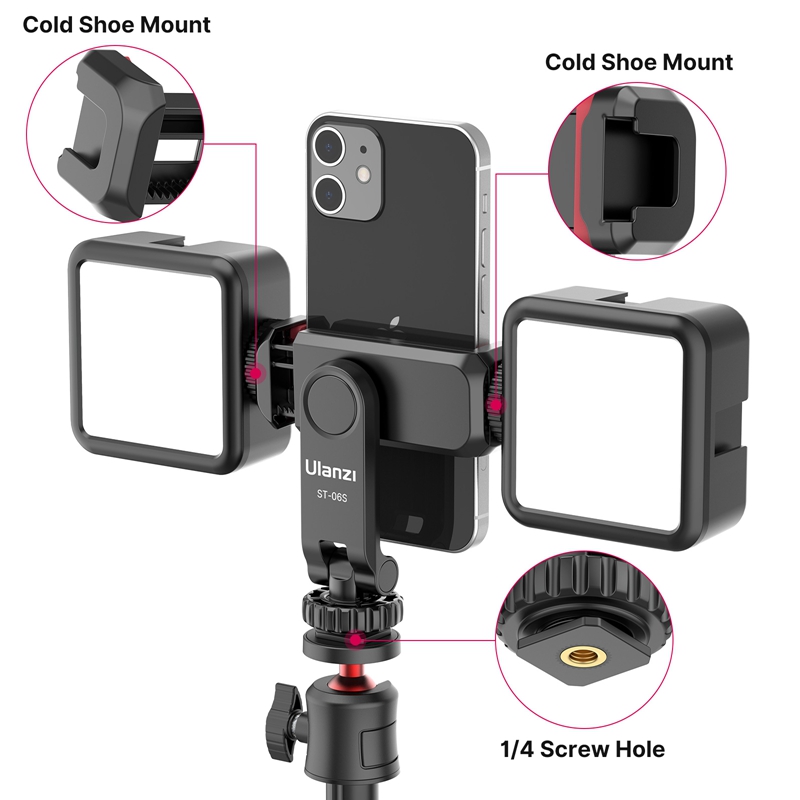 Ulanzi ST-06S Verticale Telefoon Mount Houder Statief Met Koud Schoen Voor Mic Licht Telefoon Clip Voor Iphone 12 Vlog Houder smartphone