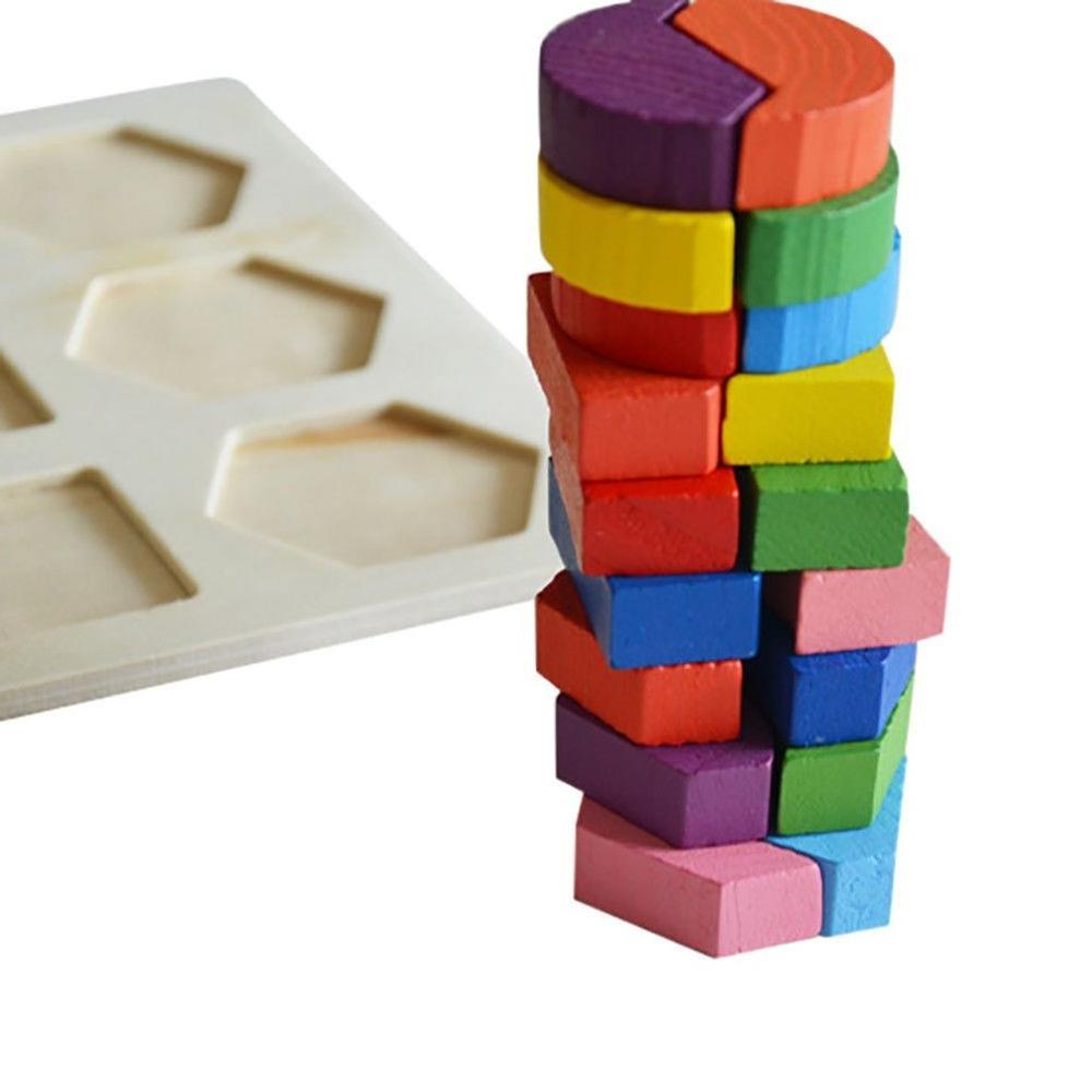 Kinder Baby Holz Geometrie Block Puzzles Kinder DIY Phantasie Kognitiven Spielzeug Frühen Lernen Pädagogisches Spielzeug Kinder