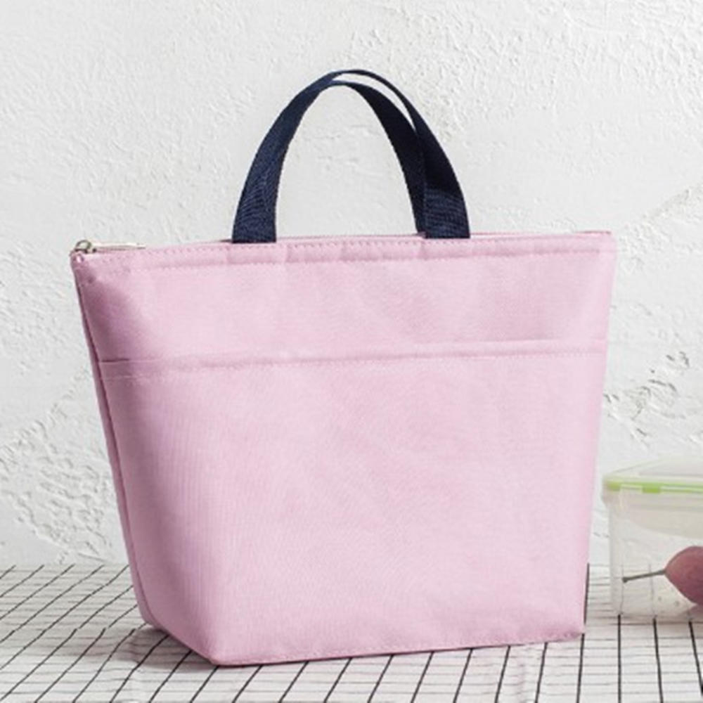 Neue Wasserdichte Oxford Mittagessen Tasche Beutel Verdickt Handtasche Picknick Tasche Frauen Kinder Bequem Mittagessen Box Tote Schule Lebensmittel Lagerung Taschen: Pink