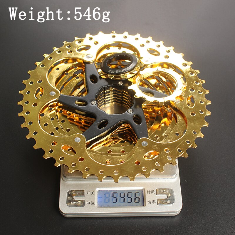 SUNSHINE-SZ 11-42T 10Speed Cassette 10 s Gold Freewheel MTB Mountain Bike Bicycle Steel Golden Sprockets for parts System