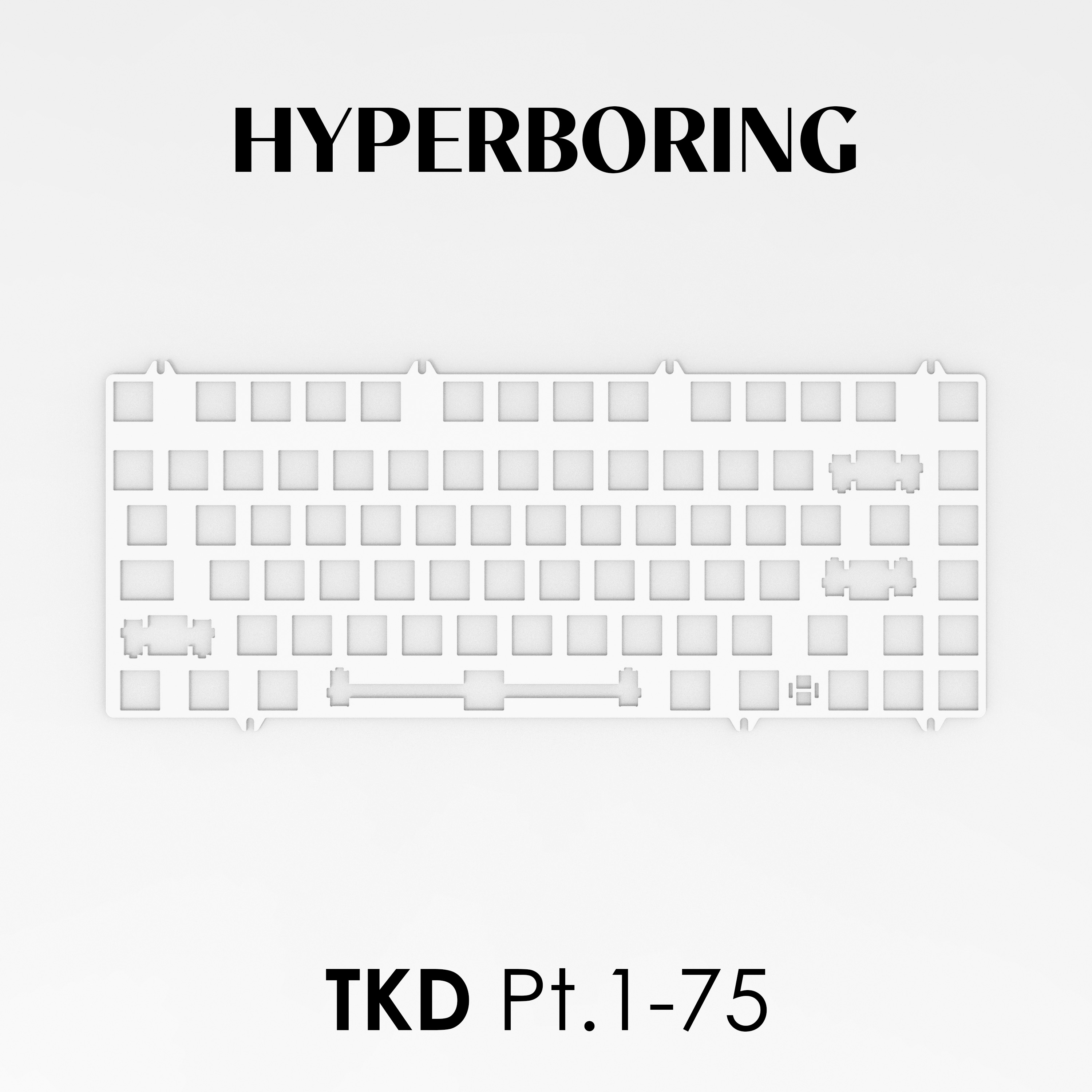 TKD Pt.1 75% Size layout keyboard plates PP PC FR4 Alu for pcb mount stabilizer and plate mount stabilizer: DARK GRAY