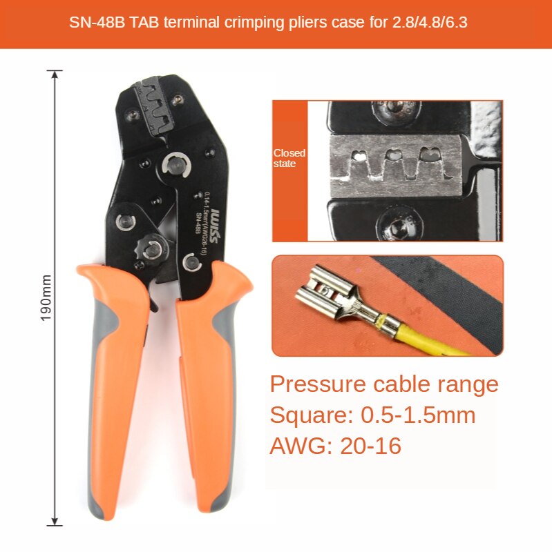 IWISS SN Series Ratchet Crimping tool Dupont XH2.54 ,PH2.0 2510 terminal Crimping Pliers Electrical SN-11011 SN-02C SN-06WFL: SN-48B