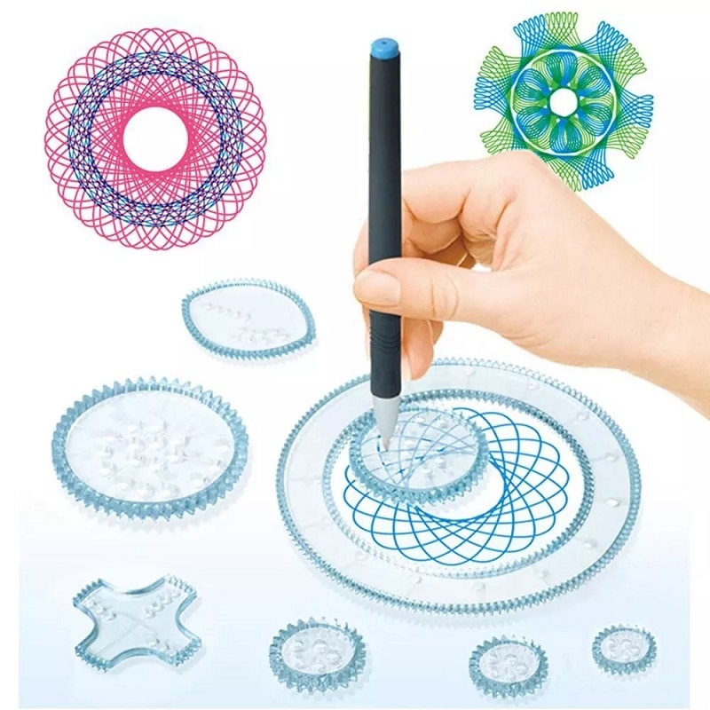 28Pcs Spirograph Tekenen Heerser Speelgoed Set Leren Educatief Speelgoed Voor Kinderen Grijpende Tandwielen Wielen Tekening Accessoires