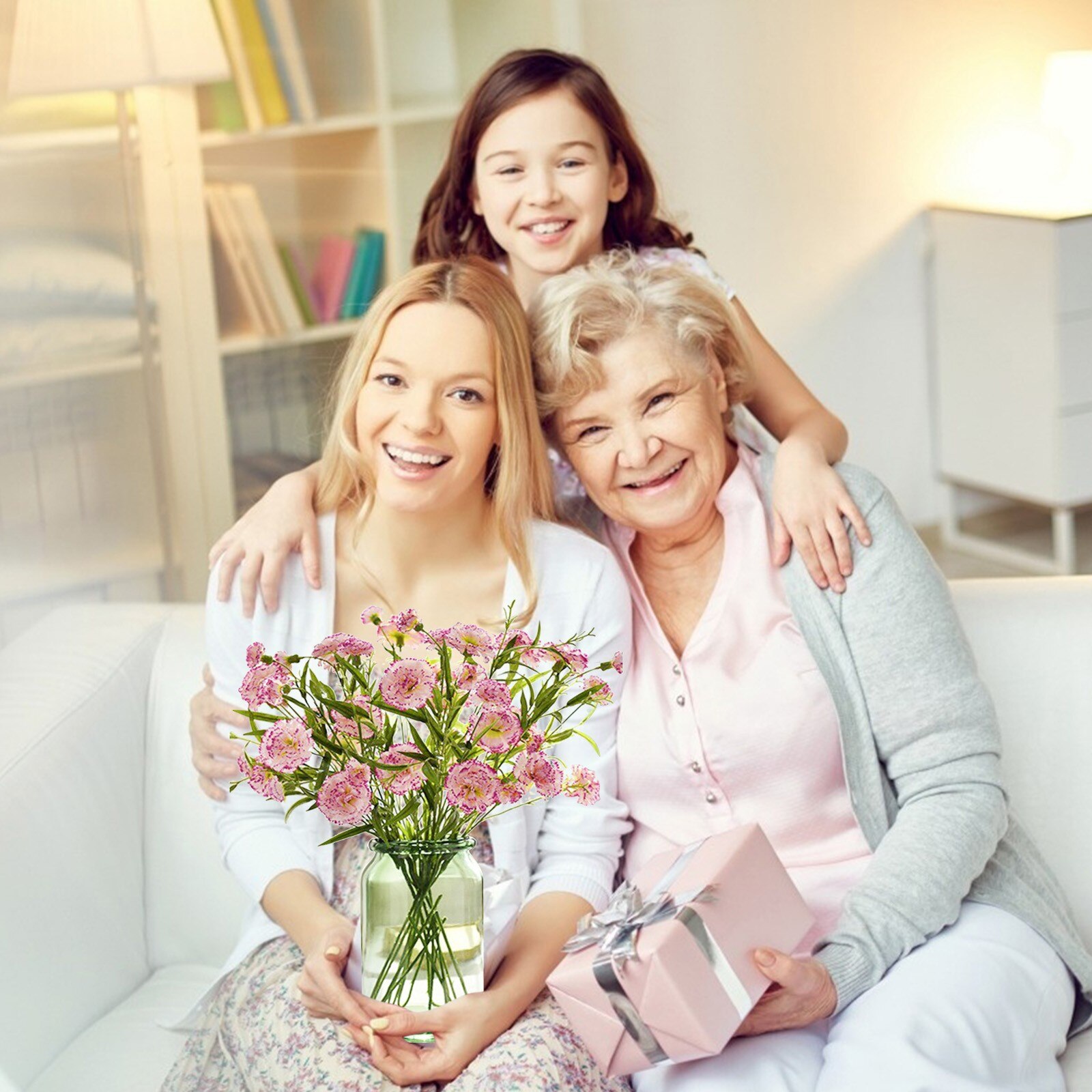 1PCS Artificial Flower Carnation 6 Heads Home Decoration, Mother's Day Feat