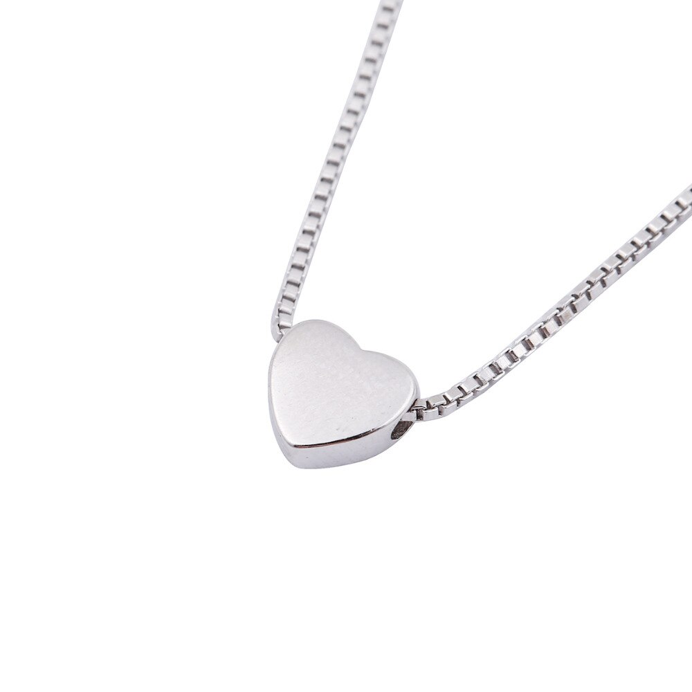 Simple 925 Sterling Silver Love Heart Necklaces Pendants for Women Chokers Necklaces Charms Bohemian Party Jewelry