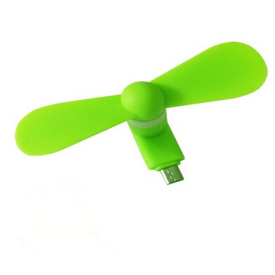 Mobile Phone Fan Android Mini Cell Phone USB Handheld Fan Portable Mobile Phone Fan: Green