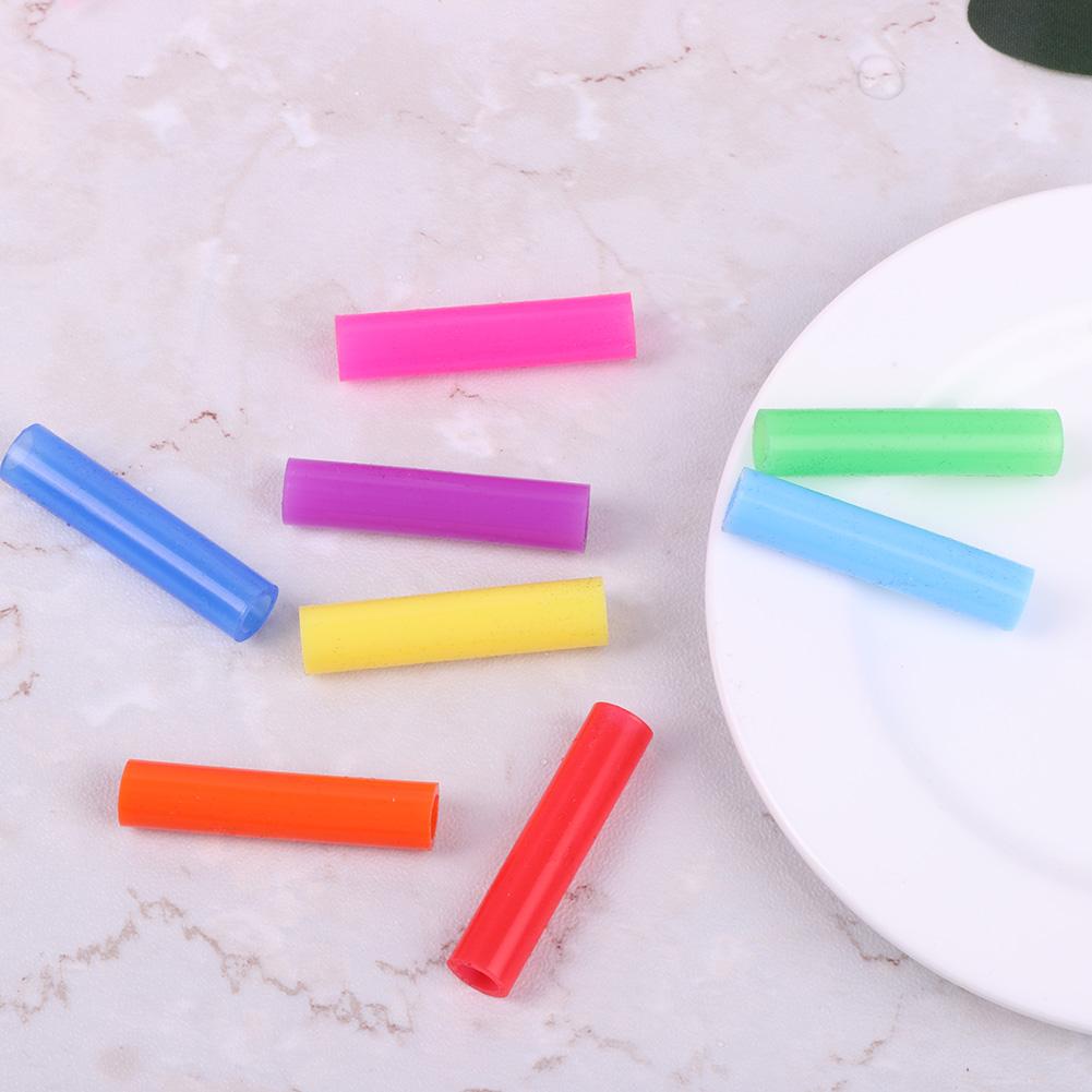 4 stuks siliconen tips, hoes voor voedselveilige hoes voor 5mm roestvrijstalen rietjes, hoes voor tandenbeschermers, accessoires voor feestbenodigdheden