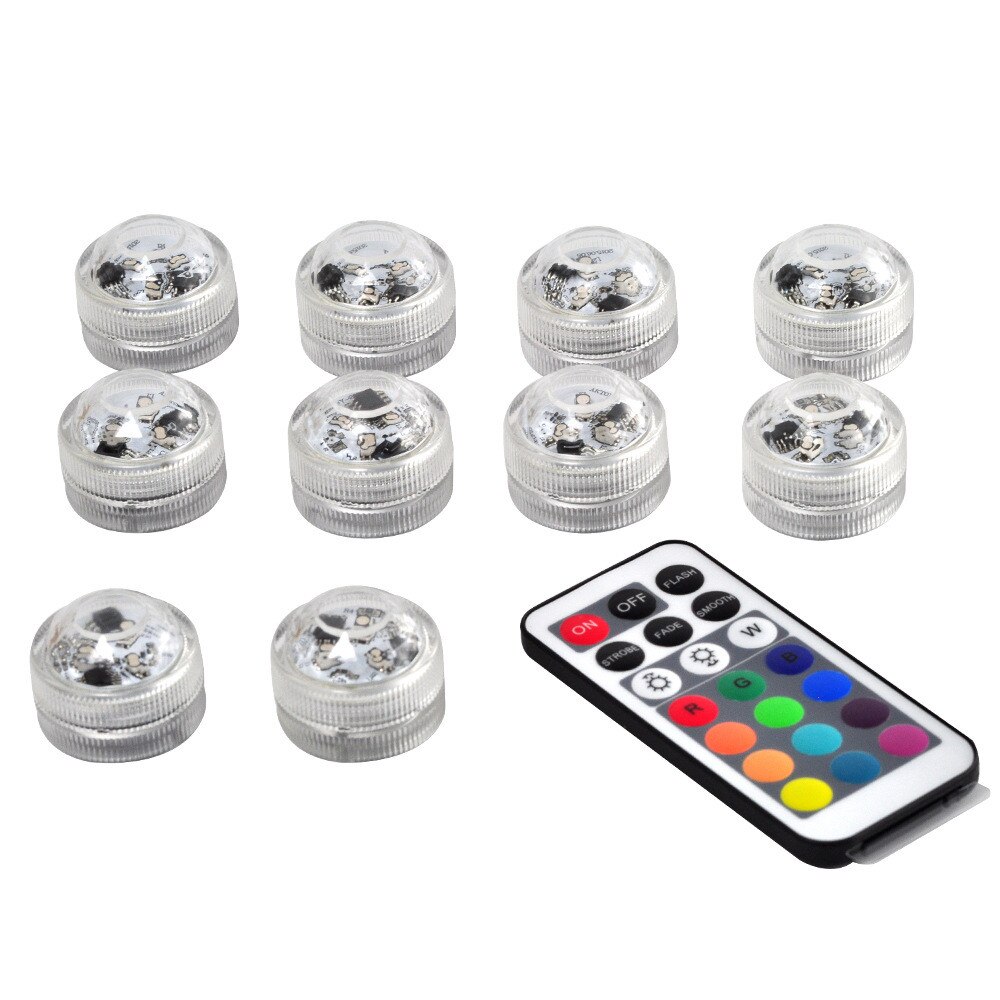 Remote Controlled RGB Submersible Light Battery Operated Underwater Night Lamp Vase Bowl Outdoor Garden Wedding Party Decoration