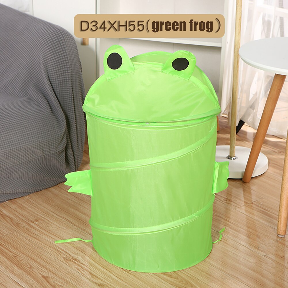 Carino Pieghevole Secchio Bucato Cilindro Cestino per I Giocattoli Scatola di Immagazzinaggio Del Giocattolo Contenitore Sveglio Animale Del Fumetto scarafaggio Rana gatto Lavanderia Scatola di