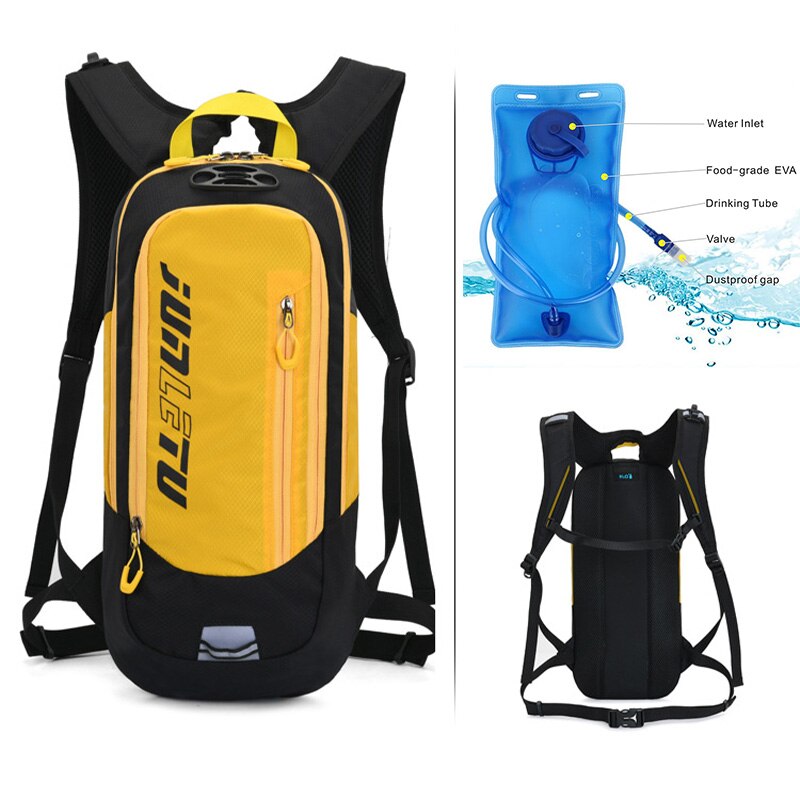 JUNLETU 20L Cycling MTB Backpack /Nylon Fabric/ Night Reflrctive/ Cycling Hydration / Outdoor Camping Hiking Treking Rucksack: F-with water bag