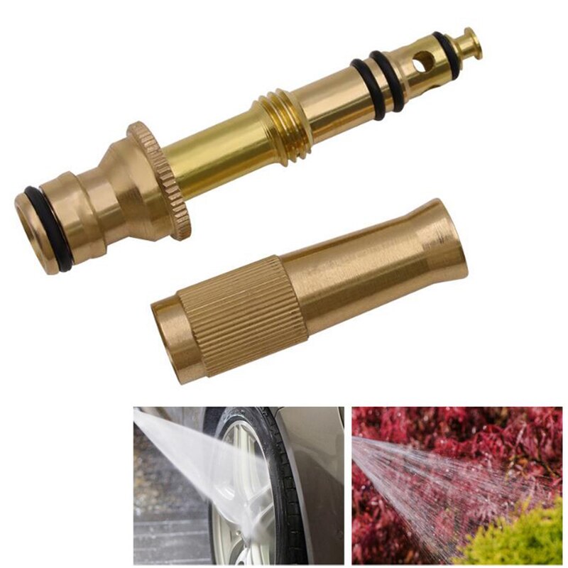 Adjustable Twist Hose Nozzle Brass Garden Sprinkler Nozzle Water Spray Hose Nozzle for Car Wash Garden Irrigation