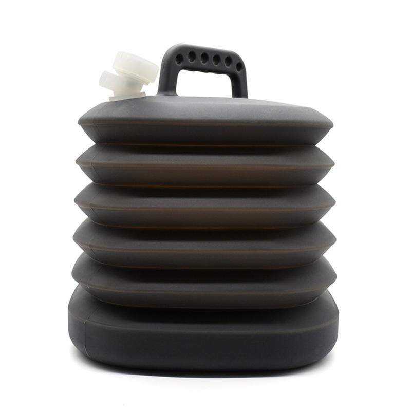 Outdoor Bucket Car Portable Water Tank Large Capacity Household Folding Silicone Water Storage Bucket Camping Car Accessory: Black