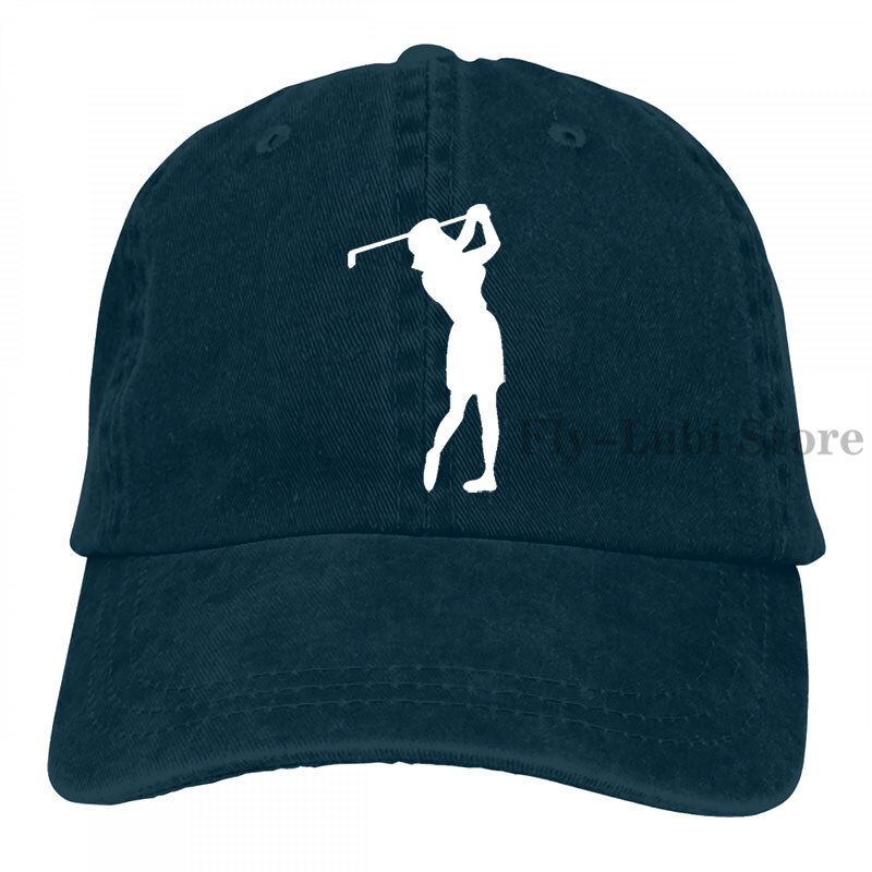 Woman Golfer Girl Women Female Chooose Baseball cap men women Trucker Hats adjustable cap: 2-Navy