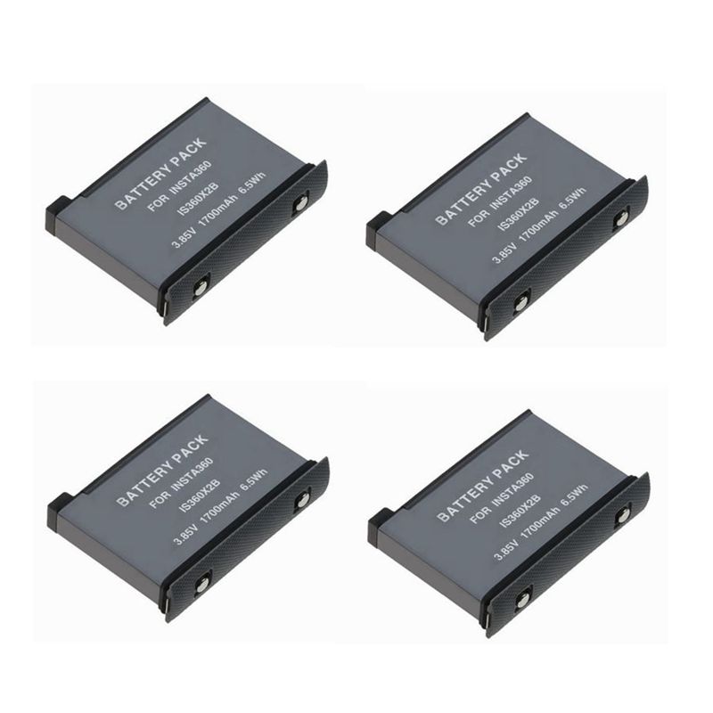1700mAh Battery Pack For Insta360 ONE X2 Rechargeable Lithium Battery Insta 360 X2 Fast Charge Hub Accessories: 4battery
