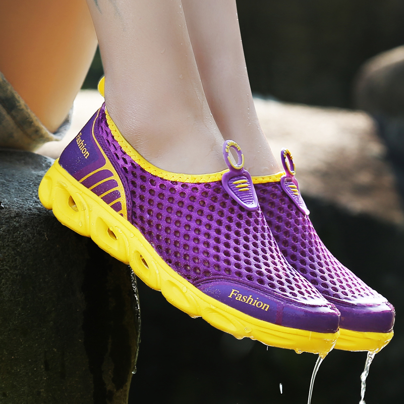 PUAMSS Women Hiking Shoes Outdoor Sneakers Walking Breathable Aqua Shoes Summer Water Shoes Women Flats Women