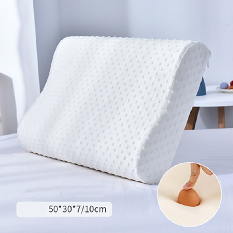 Memory Foam Kussen Orthopedisch Kussen Trage Rebound Nek Bescherming Zacht Kussen Massage Cervicale Gezondheidszorg Kussen Beddengoed Kussen: WHITE
