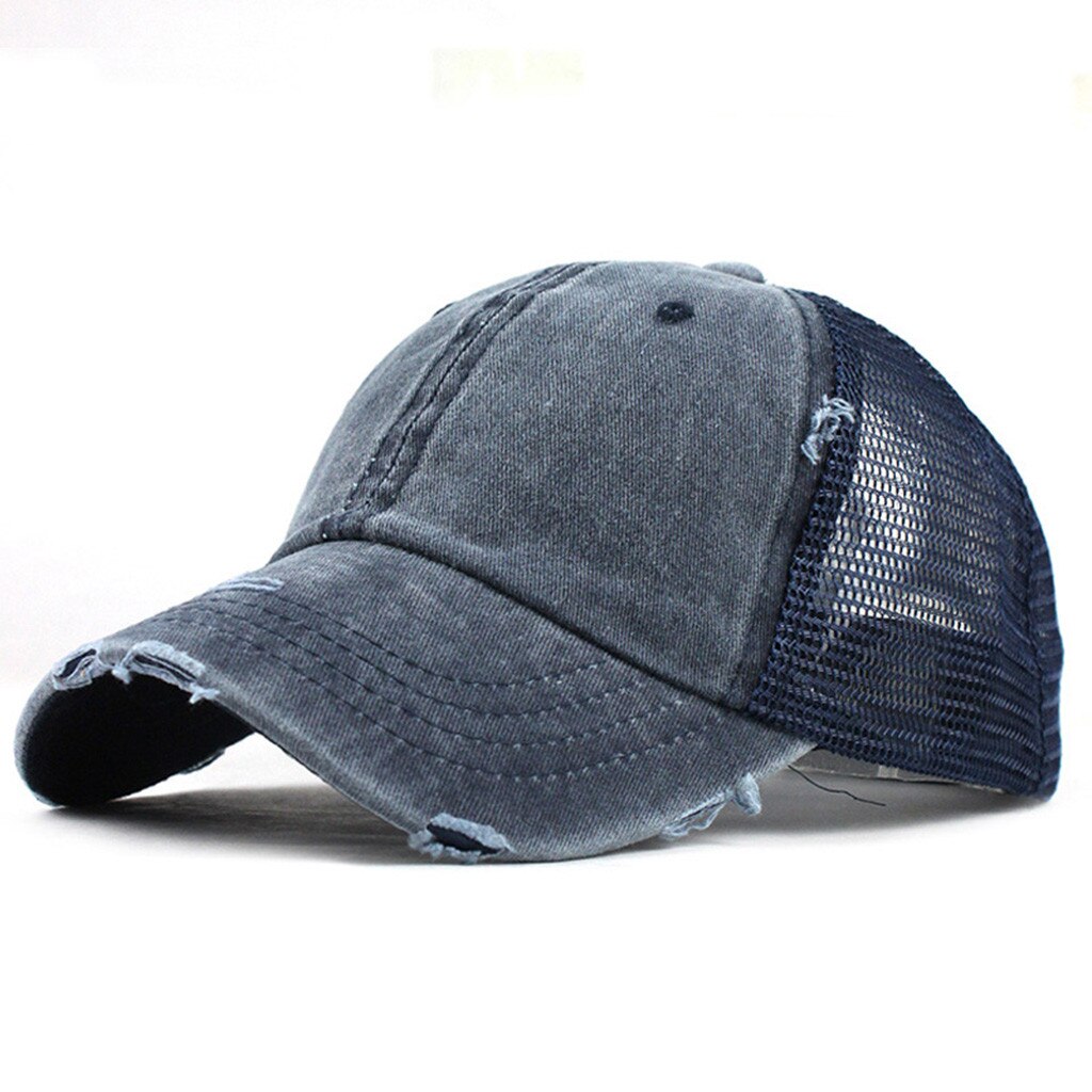 Unisex Katoen Cycling Cap Baseball Cap Ademend Mesh Snapback Hoed Zomer Slijpen Multicolor Cap Hiphop Uitgerust Cap Hoeden #40: Navy