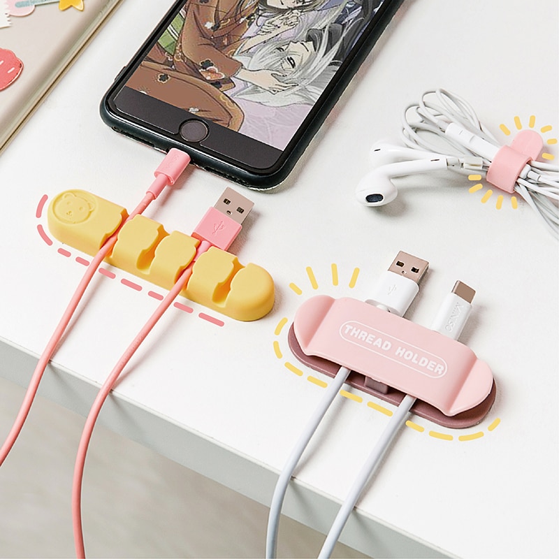 Self-adhesive Desk Set Wire Clip Electrical Wire Fitted Hooks&Rails Data Cable Glands Winder Organizer Cable Protector