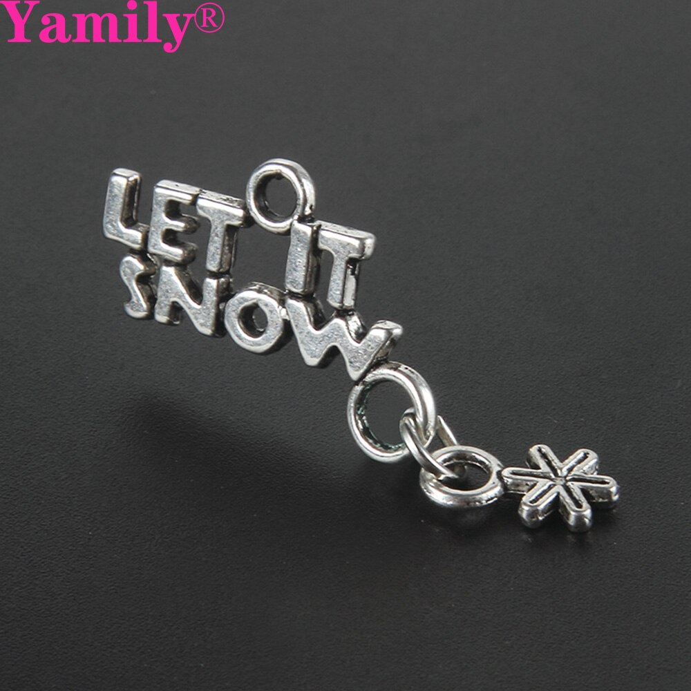 Yamily 20Pcs/18*9Mm Antiek Zilver Laat Het Sneeuw Charm Hanger Maken Diy Handgemaakte Tibetaans Zilveren vinden Sieraden