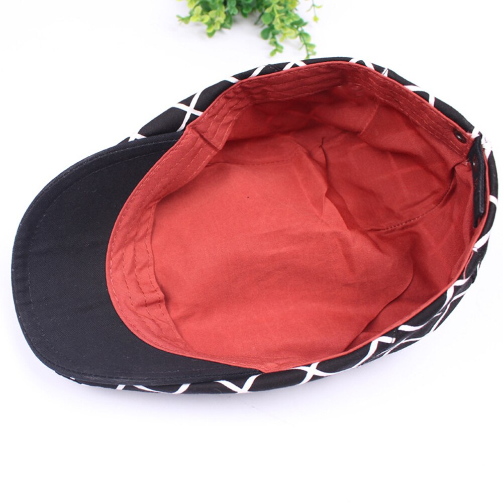 Men Women Plaid Cotton Flat Cap Summer Spring Sun Hat Adjustable Beret Headwear Clothing decor Accessory Xmas