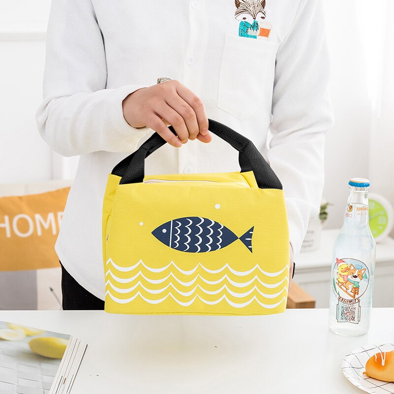 Bolsas de aislamiento para alimentos de bebé, calentador portátil con patrón de pescado, impermeable, con cremallera, bolso térmico CL5289