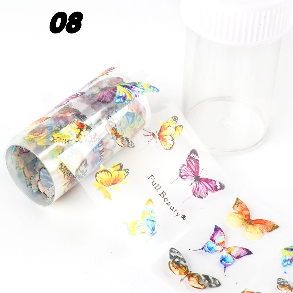 Aurora Nail Foils Shattered Glass Nail Art Marble Holographic Cellophane Paper Nail Sticker Summer Manicure Clear GL1900: 1808-08 bottle