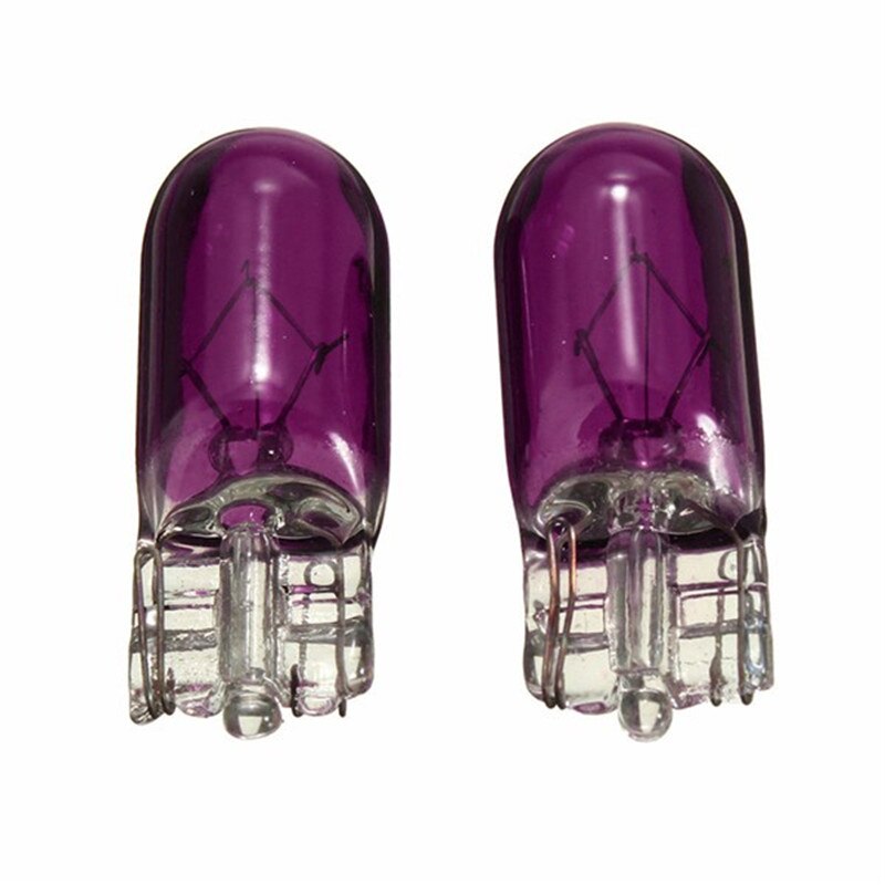 2Stck 12V 5W T10 501 W5W Auto Seite Keile Licht Instrument Lampe Armaturenbrett Halogenlampen Blau Klar verrotten Gelb Grün Violett: violett