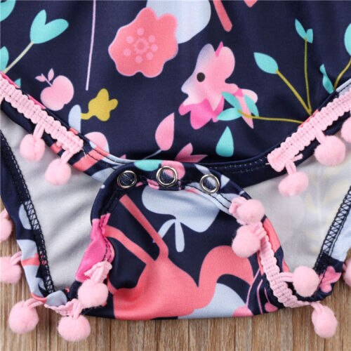 Toddler Baby Boys Girls Bodysuit Summer Floral Sleeveless Bodysuit + Headband 2pcs Jumpsuit Outfits Clothes Size 0-24Months
