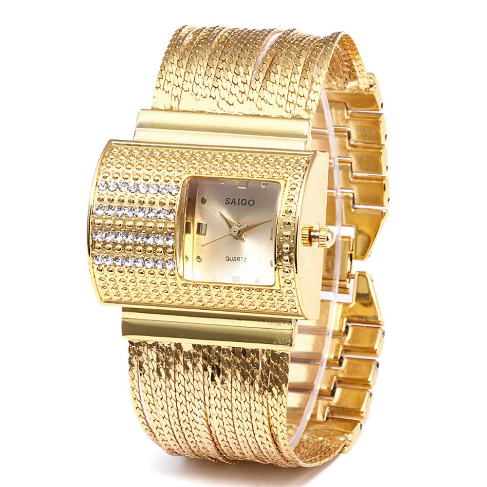 Vrouwen horloge Luxe Vrouwen Ronde Vol Diamanten Armband Horloge Analoog Quartz Horloge Rhinestone Exquisite Gold watchYE1: Default Title