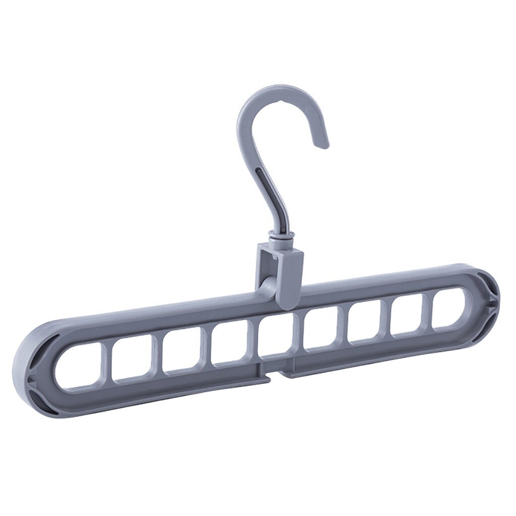 Clothes hanger closet organizer Space Saving Hanger Multi-port clothing rack Plastic Scarf cabide Storage hangers for clothes: gray