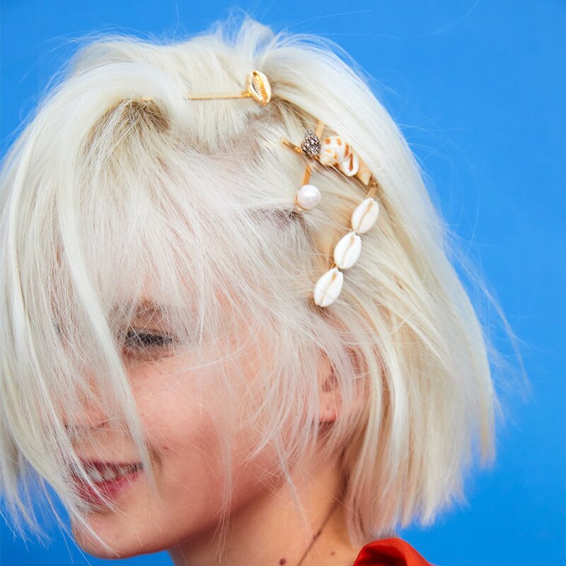 5 stk/sæt sommer strandhår smykker imiteret perleskal søstjerne hårnåle hårspænder til kvinder piger hårtilbehør