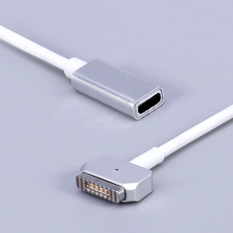 T-tip l- tip lader usb c type c femal til magsaf * 1 2 for apple macbook pro air 30w 45w 61w 65w 87w 100w lader strømadapter