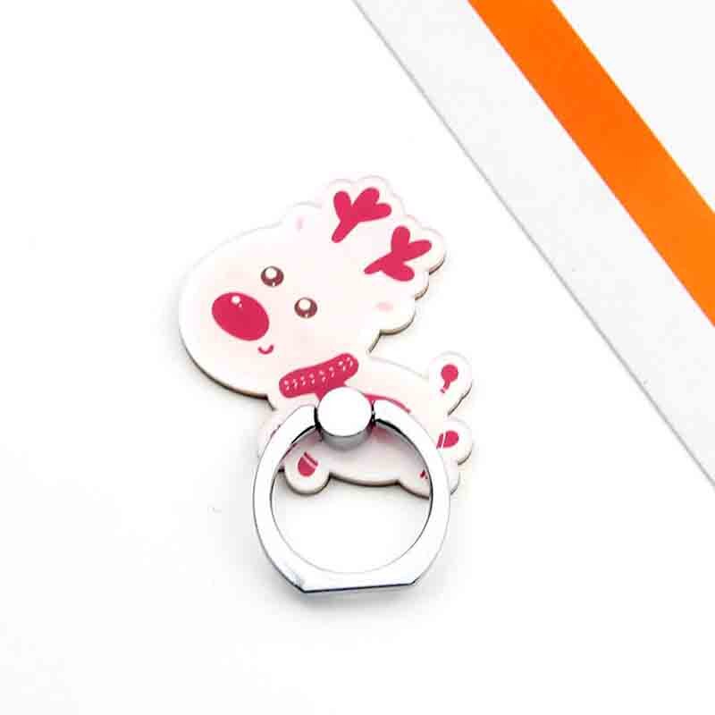 The Style Christmas Plastic Pattern Mobile Phone Finger Ring Holder Universal For Iphone Samsung Apply To Men And Women: Pink