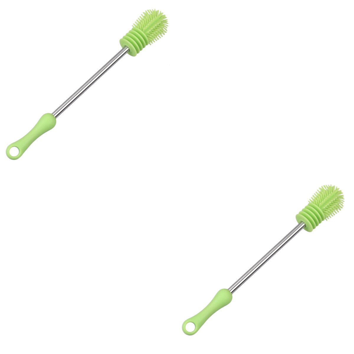 2 pçs punho longo garrafa de alimentação escova de limpeza copo de vidro escova garrafa de água caneca de escova para cozinha em casa (verde fluorescente): Default Title