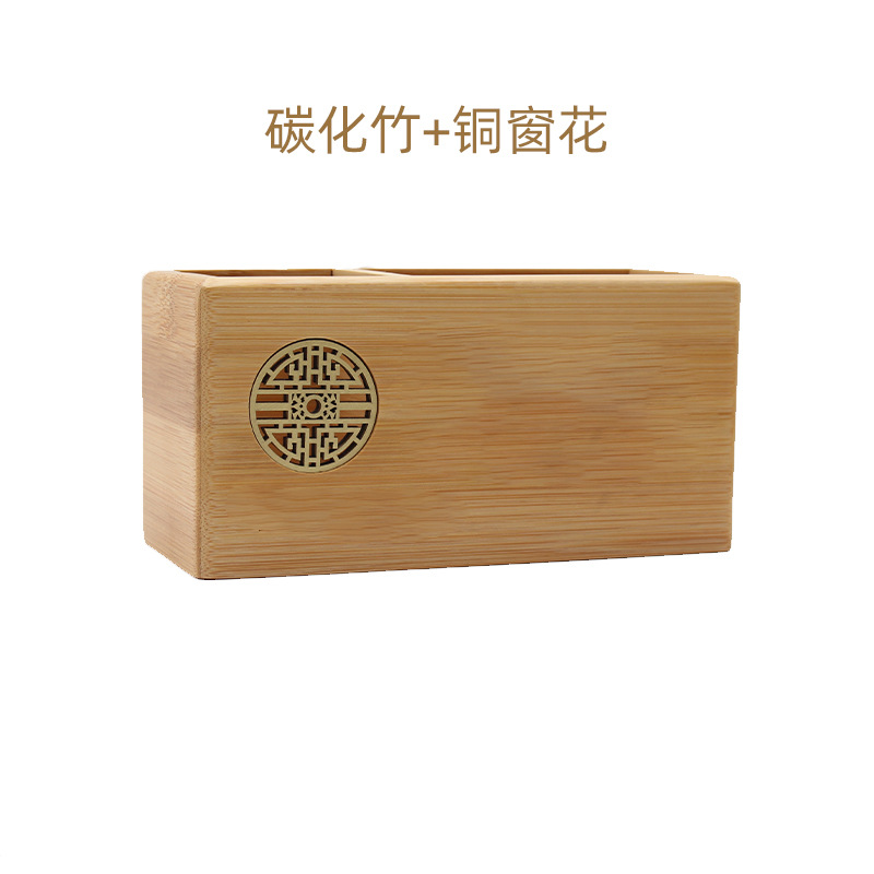 Porte-stylo en bois massif sculpté en creux, accessoires de bureau, organisateur de crayons en noyer pour bureau: Grey