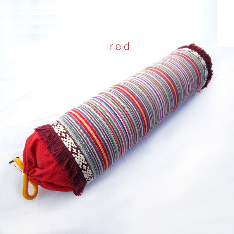 Nueva almohada Cervical, almohada para cuidado a rayas de algodón grueso de alforfón, fisioterapia, almohadas de tracción en el cuello para dormir, chaqueta lavable: Red