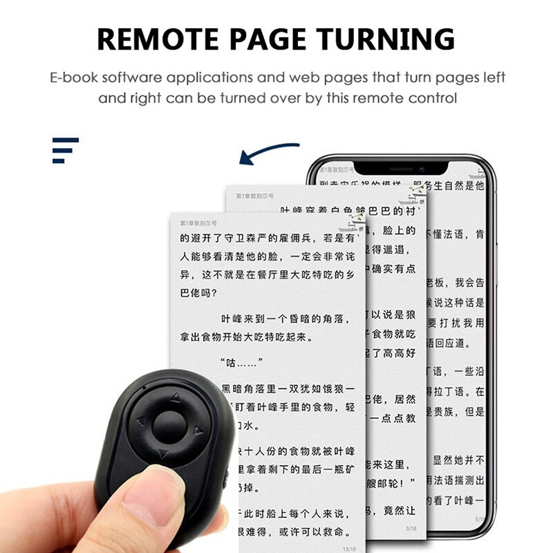 Wireless Bluetooth Remote Control Camera Shutter for Selfie Recording Video Camera Release for iphone Android Smartphone