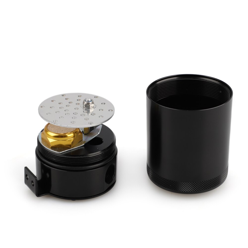 Black Aluminum Engine Reservoir Breather with Separator Baffled Oil Catch Tank Can
