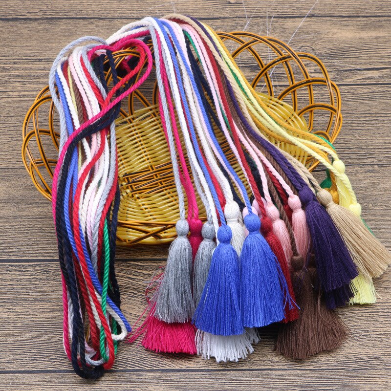 5 piezas de algodón Multicolor dos flecos cinta borlas hogar textil cortina ropa colgante artesanía Material DIY decoración borla