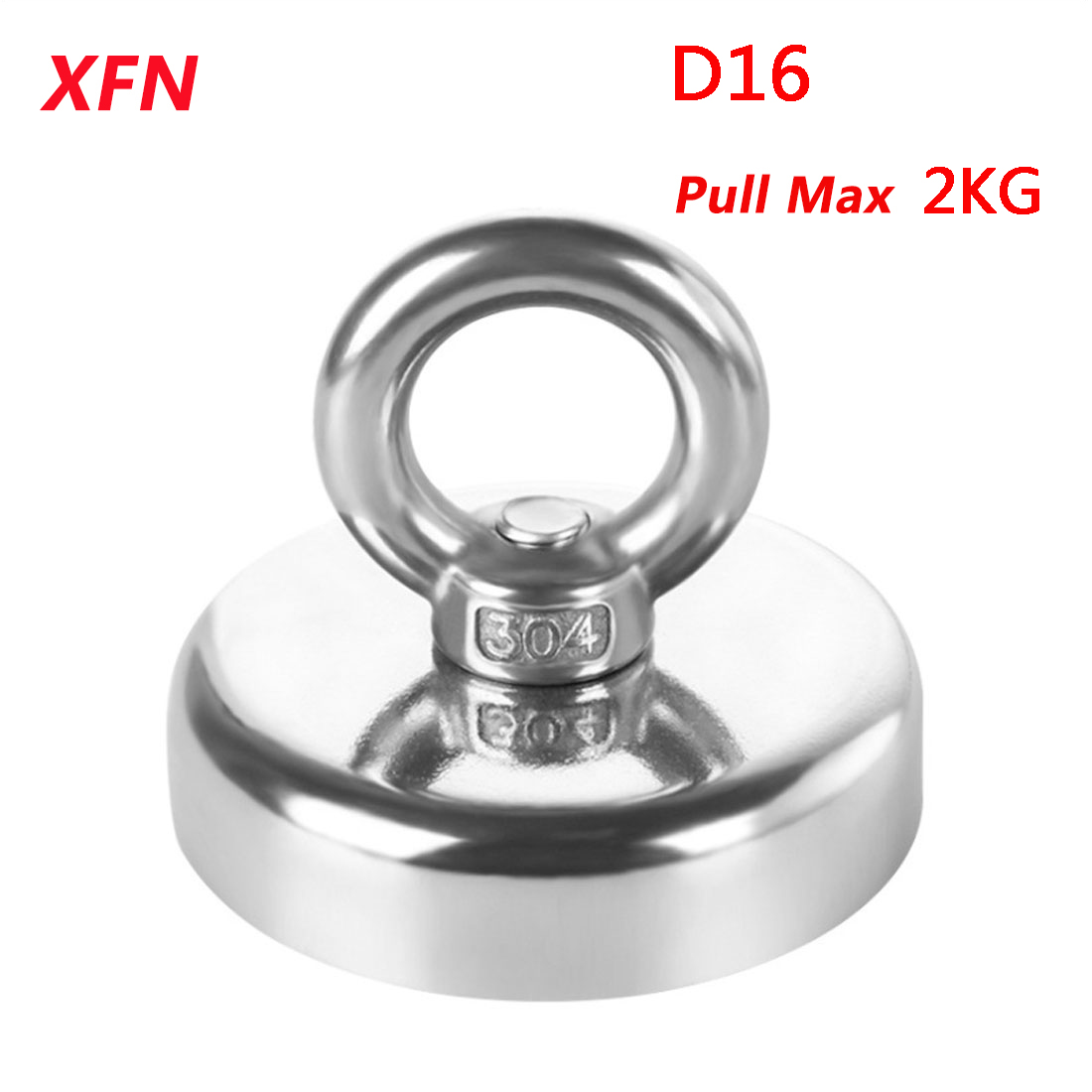 XFN D16-D42 Suchmagnet Superstarke Neodym-Magnete N52 Hochtemperatur-Angelmagnet Leistungsstarker Bergungsmagnet mit Ring: Braun