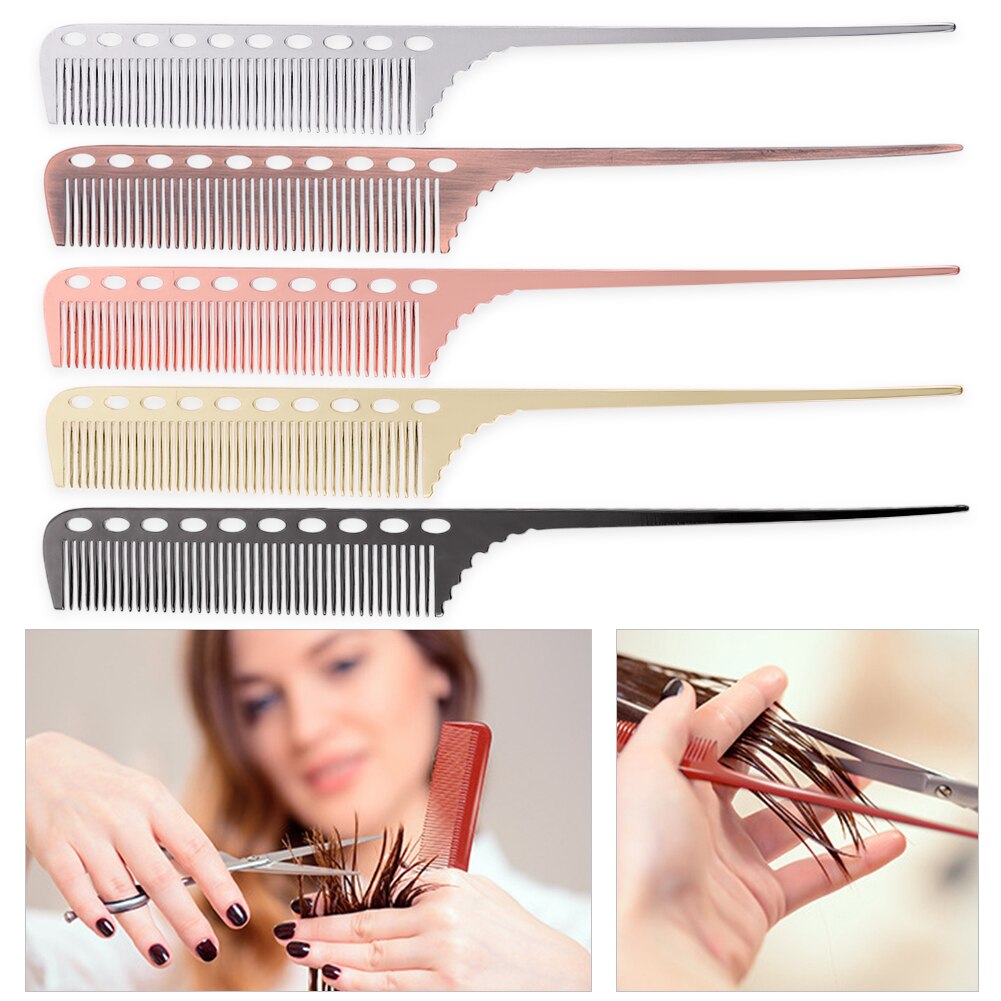 Anti-static Comb Heat-resistant Hairdressing Hair Styling Brush Aluminum Durable Haircut Comb Salon Tools