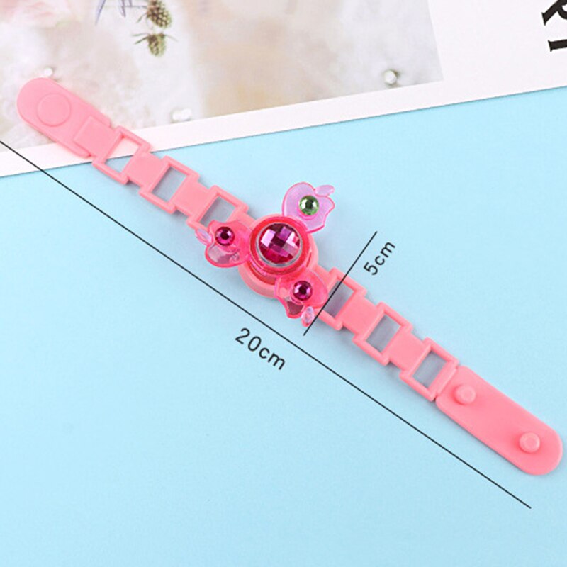 Cinturino per bambini con luci a LED luminose bagliore nel buio polsino rotante manuale Flash giroscopio giocattolo di plastica Fidget trottola 0